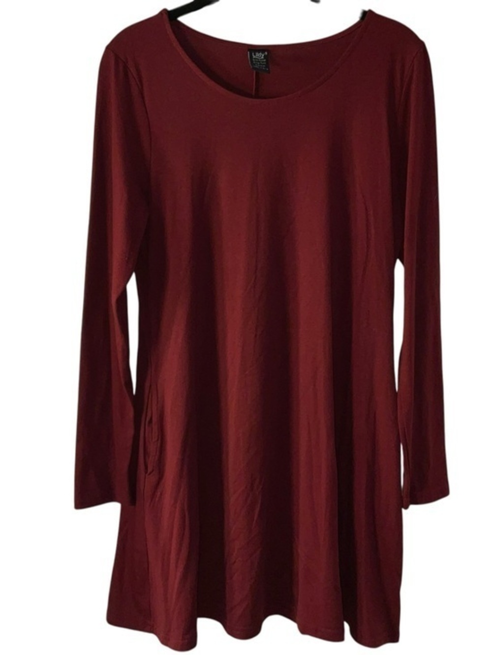 Lady Burgundy Long-Sleeve Swing Tunic